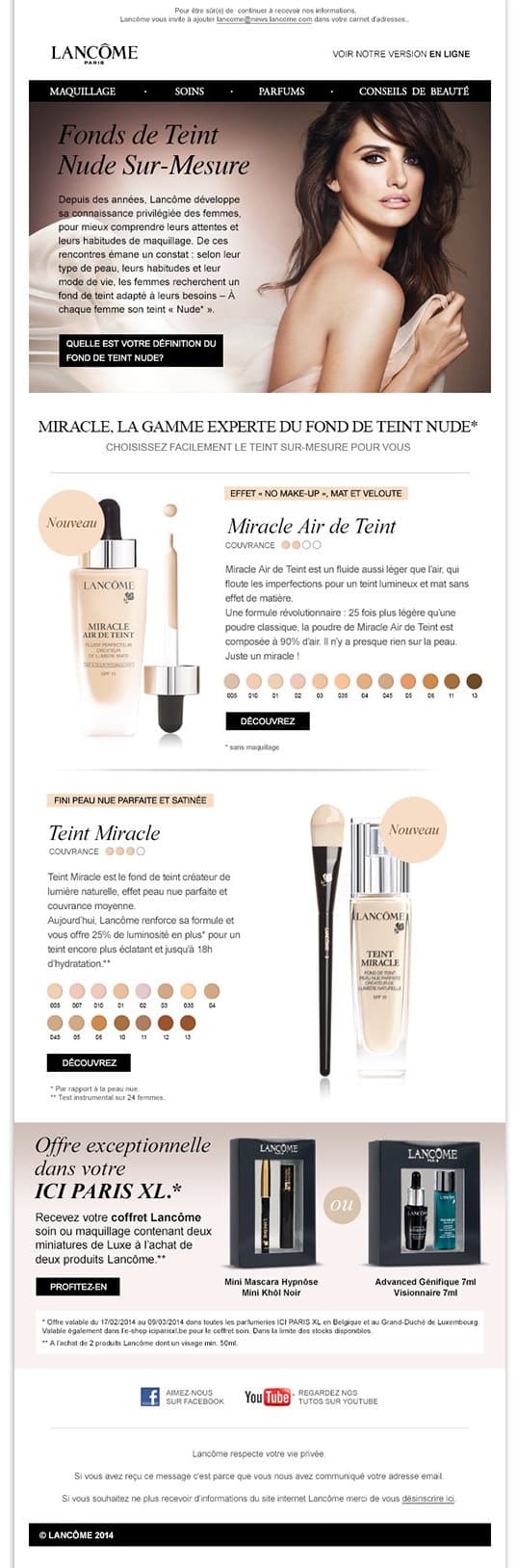 Newsletter Lancôme