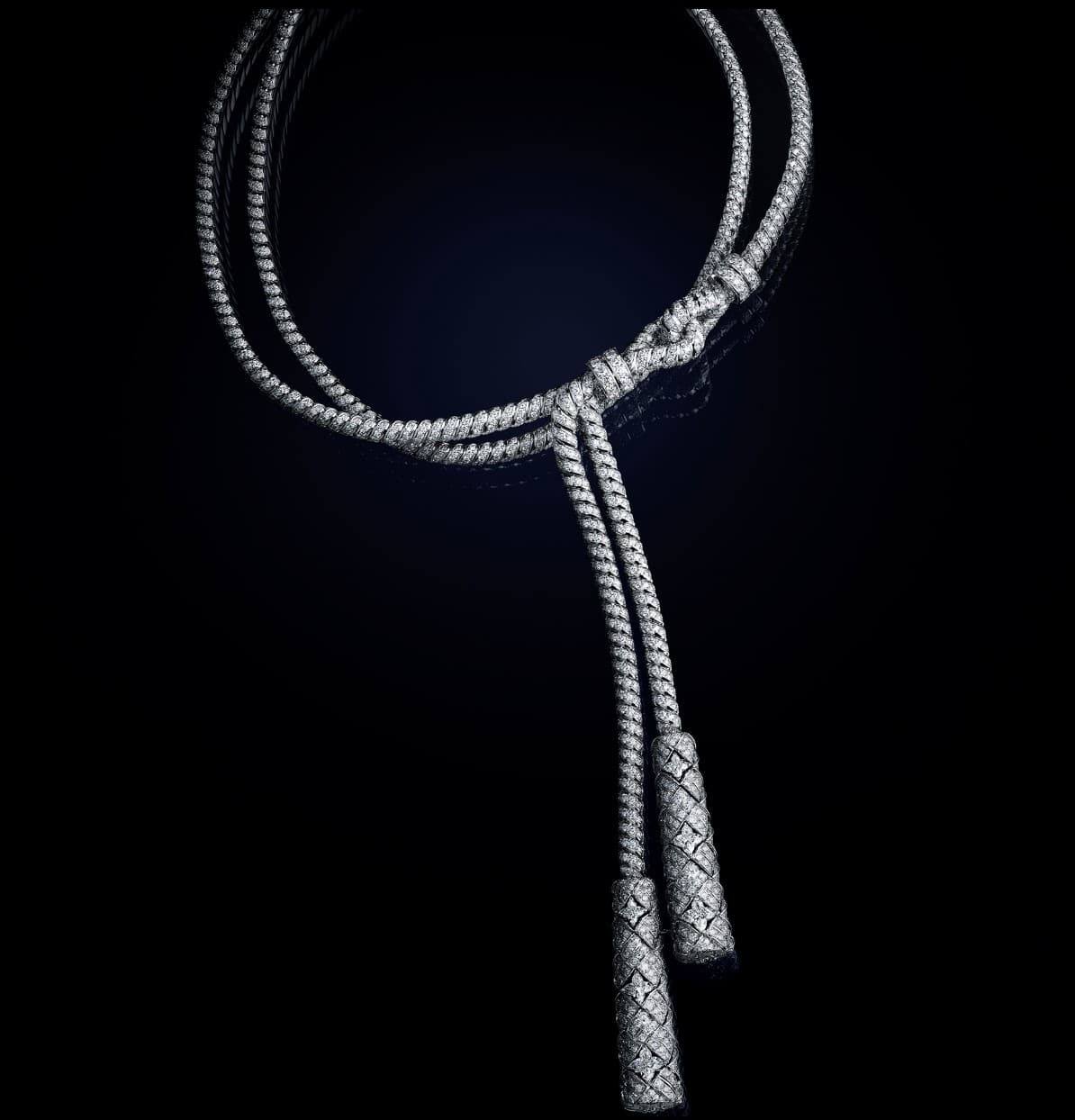 Collier L'Élan vital, une corde de diamants nouée