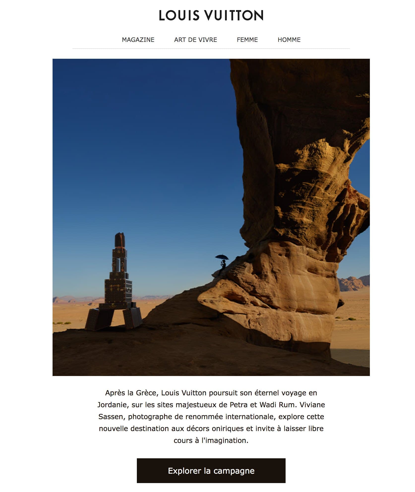 Newsletter Louis Vuitton voyage