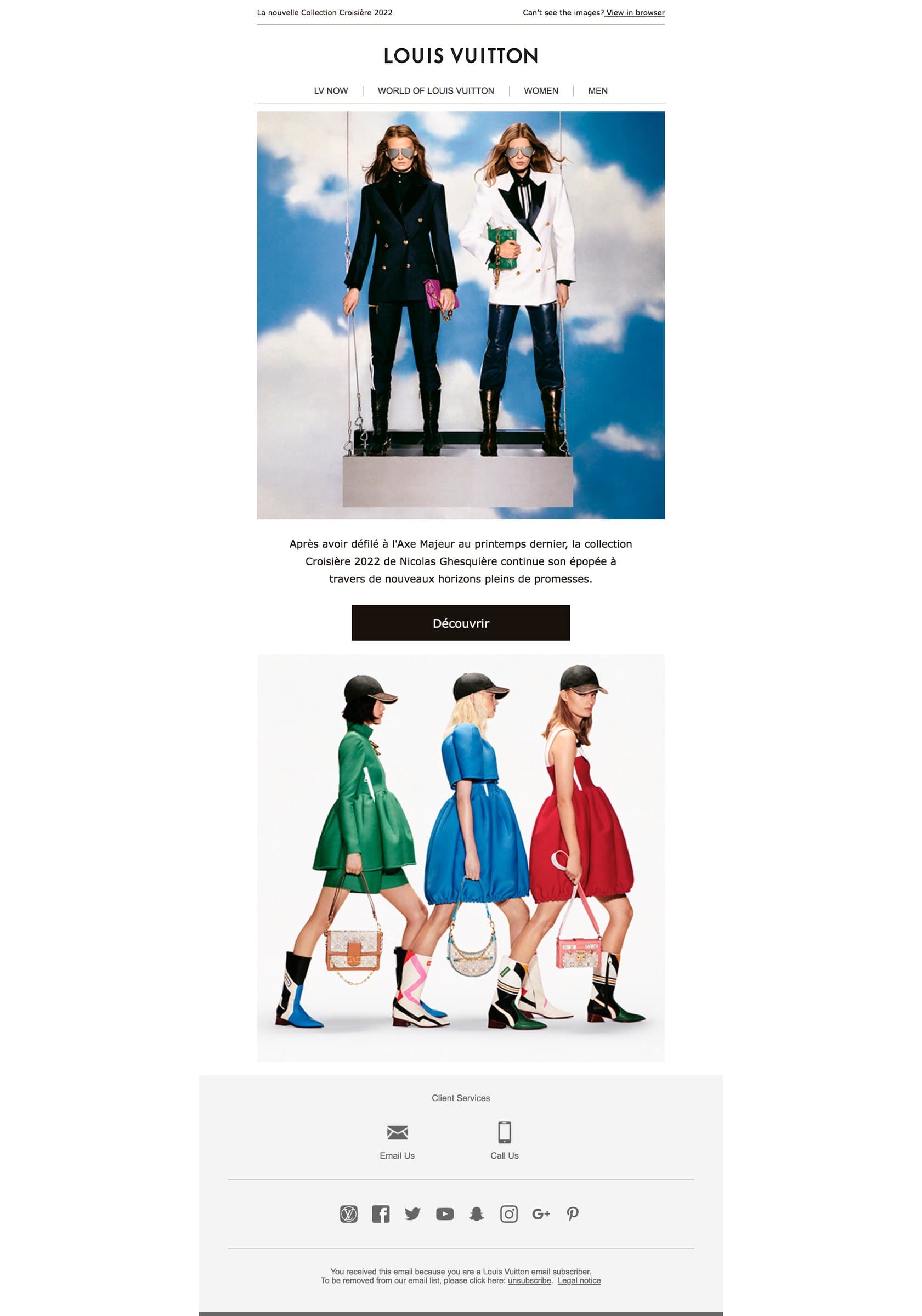 Newsletter Louis Vuitton Croisière