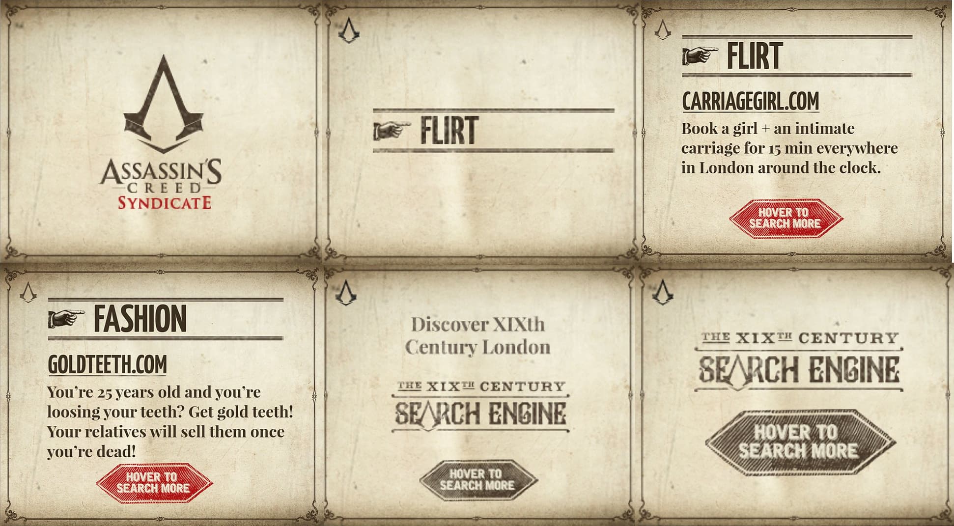 Bannières web du XIXth Century Search Engine