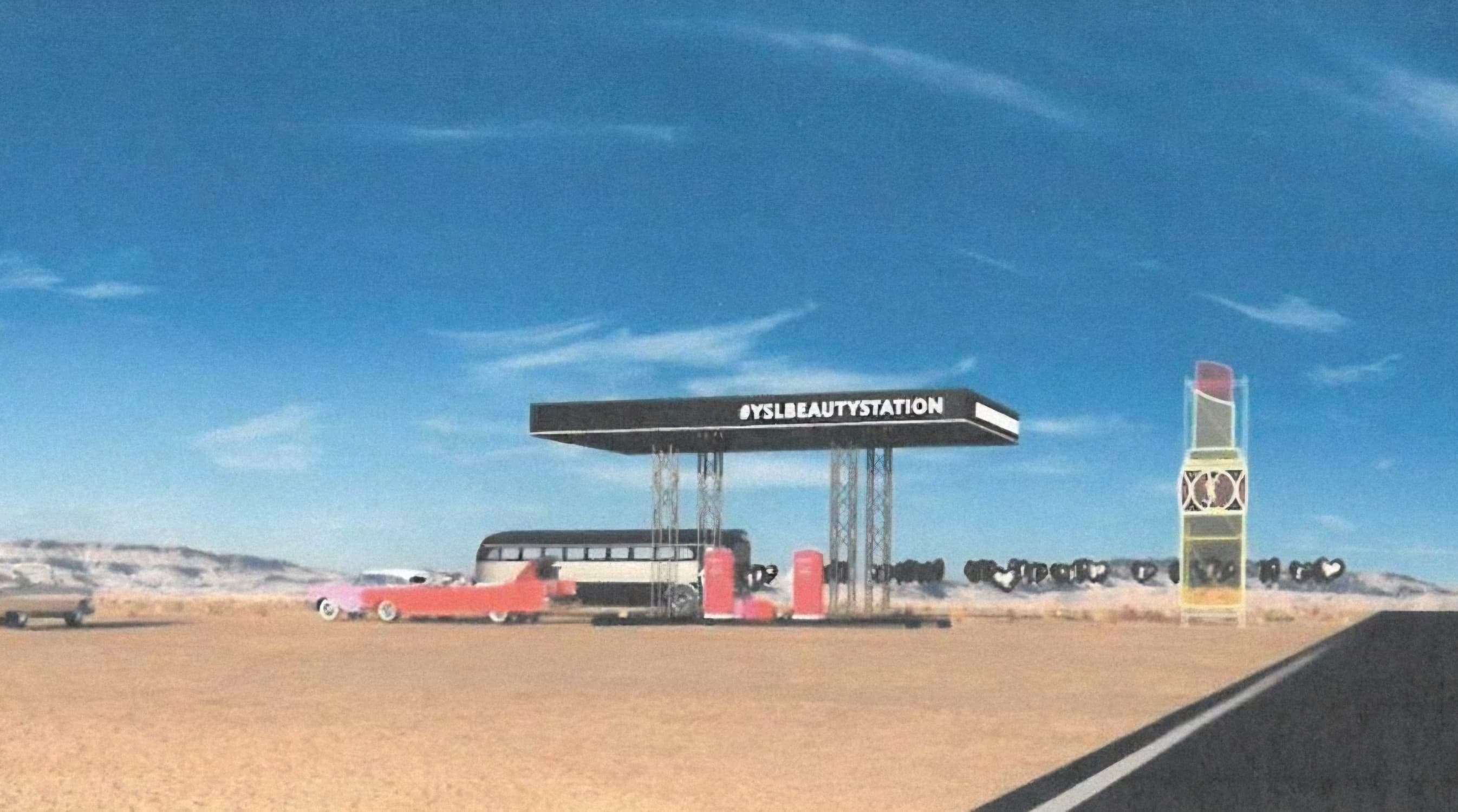 La station YSL Beauty sur la route de Coachella